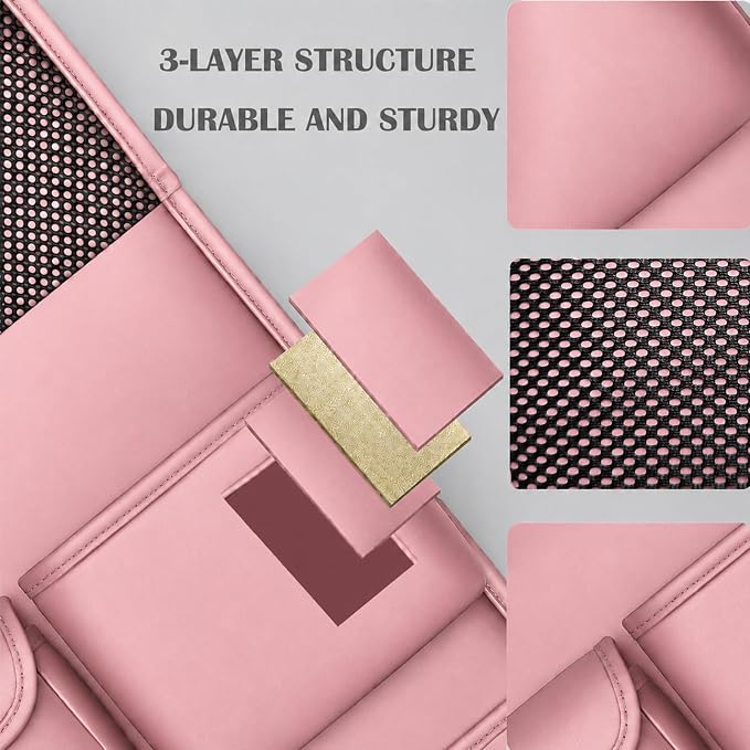Car Seat Organizers,Multi-functional Back Seat Protectors, Storage Pouches, and Tray Holders for Cars, Kids, Seat Back and Rear Seats,Pink 1 Pcs