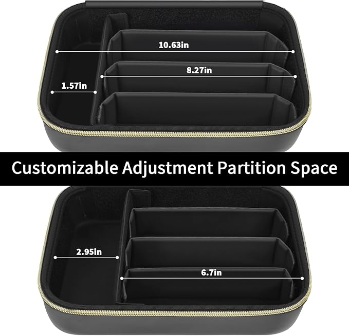 Barber Case for Hair Clippers, for Wahl, for Ufree and for Andis, Case Only | Trimmer Tools Storage Organizer, Easy-Clean PU Interior, for Barbers/Stylists/Pet Groomers, Travel/Home/Salon Use, Black