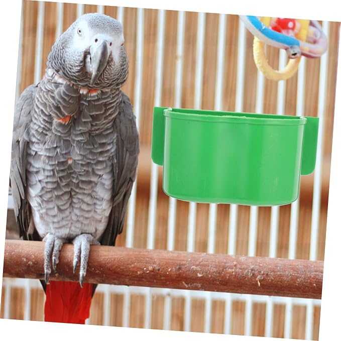 KALLORY 15pcs Bird Food Holder and Parrot Feeding Bowls Set with Water Feeder Portable Bird Cage Food Bowls for Flower-Shaped Water Dish and Parakeets