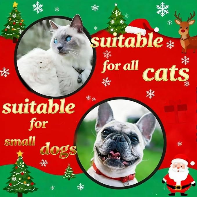 Christmas Cat Costume,Handmade Dog Outfit with Christmas Tree Cat Hat,Knitted Dog Costume,Adjustable Fit Five-Pointed Star Clothes, for Dogs,Rabbits