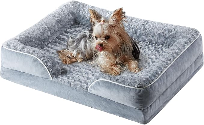 WNPETHOME Orthopedic Washable Dog Bed Large for Senior Dog Cozy Sleep | Waterproof Big Soft Dog Couch Sofa Bed for Dogs Relax with Removable Cover Supportive Comfort Pet Bed Grey 28x23 Inch