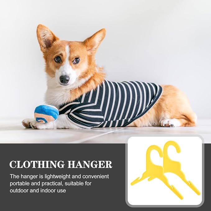 10pcs Pet Clothing Hanger Anti-skid Small Yellow Plastic for Clothes | Portable Organizer for Outdoor Use, Practical Hanging Solution for Pet Outfits, Not Easy to Deform