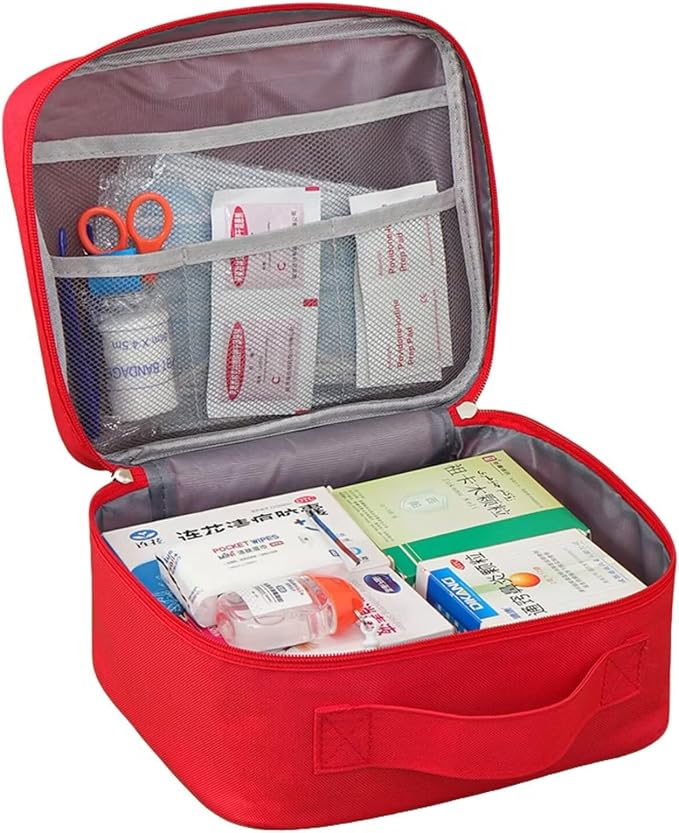 Red First Aid Bag Empty 1st Aid Bag Medical Travel Case Emergency Storage Compact Medicine Bags for Car Office Kitchen Sport Outdoors Camping Hiking Pet (Green M)