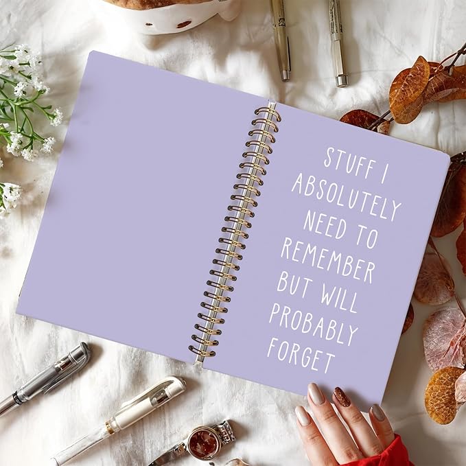 LIANGW Funny Purple Notebooks for Work, Coworker Office Gifts for Women | Funny Work Gifts for Coworkers & Boss, Fun Spiral Notebooks Journals for Writing, Funny Office Supplies 5.5x8.3 Inch