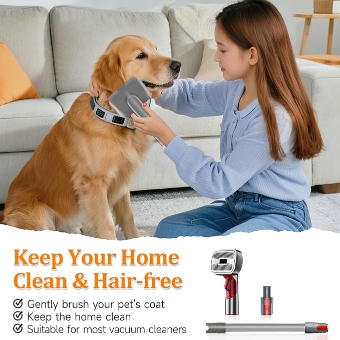 Pet Dog Grooming Attachment Kit, Deshedding Brush Attachment for Dyson V15, V11, V10, V8, V7 – Effective Grooming & Cleaning – Hair Grooming Tools for Dog and Cat, 3 Pack