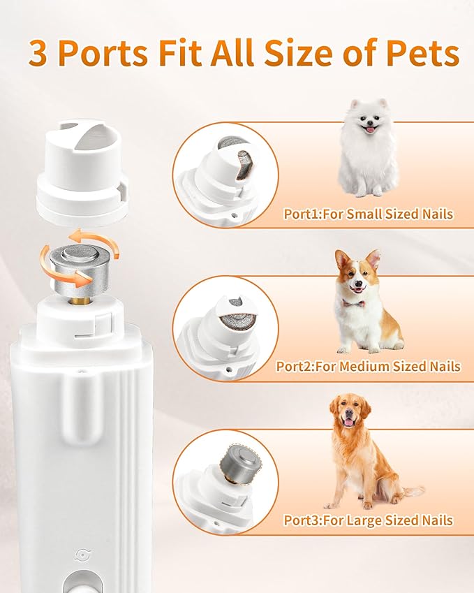 2-in-1 Dog & Cat Nail Clippers Grinder with Light – Quiet Electric Pet Nail Trimmer, USB Rechargeable, Safety Guard & Quick Sensor Prevent Overcutting, Grooming Tool for Small Medium Large Pets