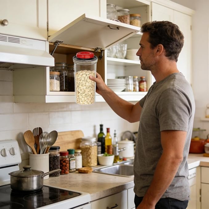 Cereal Containers Storage Stackable Leakproof Large Canister | Airtight Containers for Food Storage for Kitchen Pantry Cabinet Counter Fridge Organization Flour Sugar Rice Snack