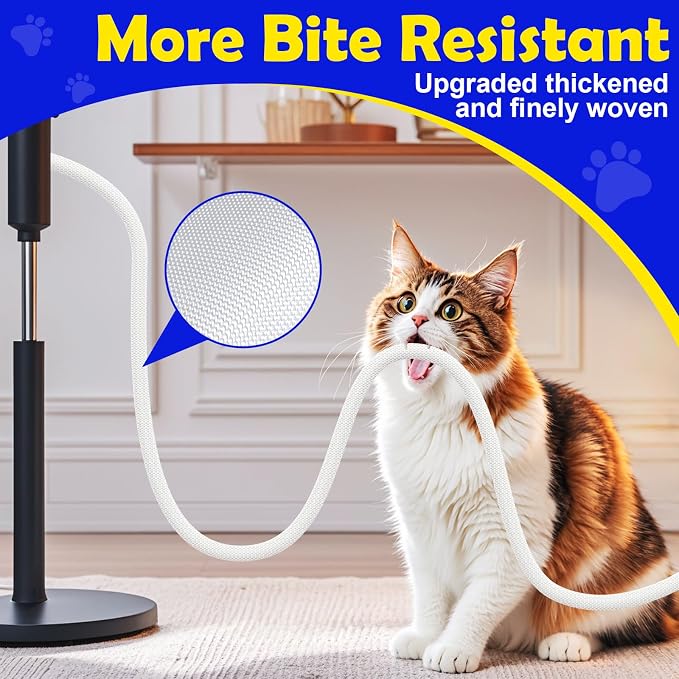 UOMTFAI Cord Protector from Pets No Chew 3/8” 10ft Cable Sleeve White | Wire Protector, Cord Sleeve, Cord Management for HDMI, Charging Cable, USB
