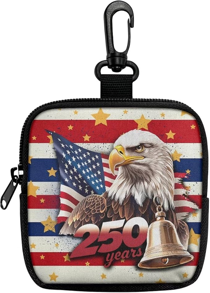 Dog Treat Pouch for Pet Walking and Training Pouch Small Fanny Zipper Design Portable Snack Dispenser Kit for Outdoor Use American Eagle 250th Anniversary