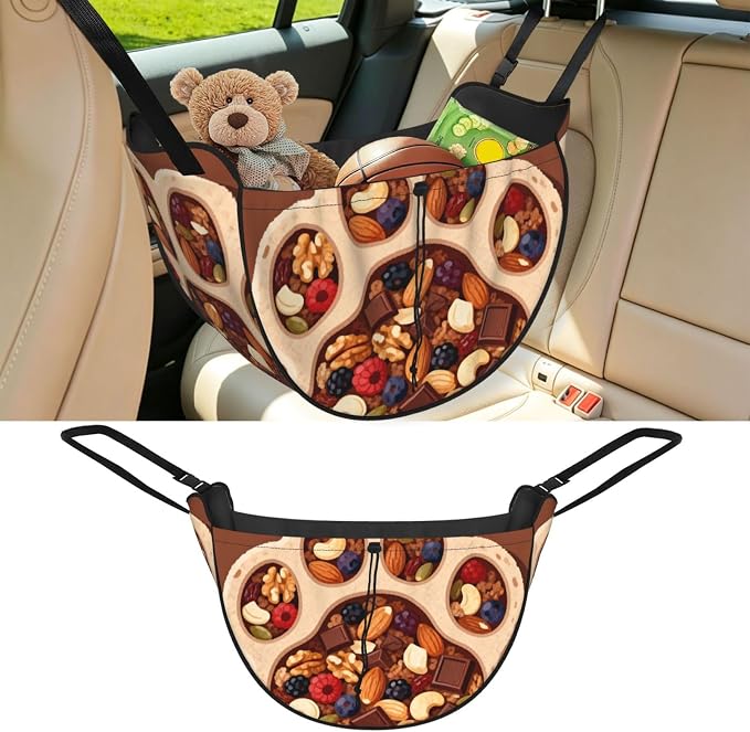 Cute bear paw Car Seat Organizer-Backseat Storage Bag for Travel | Waterproof Durable. Holds Snacks Gear Essentials. Fits Most Cars.