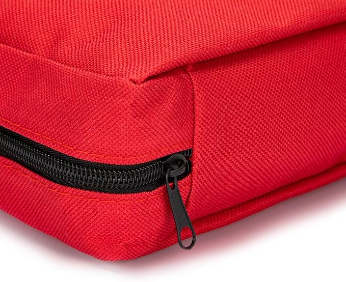 Red First Aid Bag Empty Travel Rescue Pouch First Responder Storage Medicine Emergency Bag for Car Home Office Kitchen Sport Outdoors (Red)