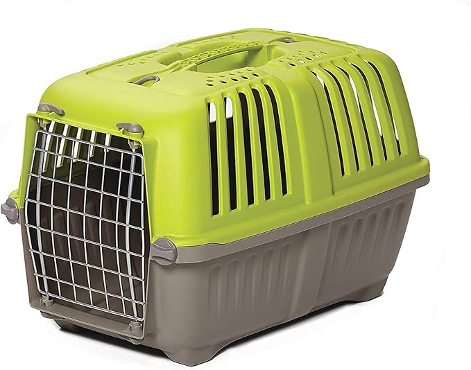 MidWest Spree Travel Carrier, 24-Inch, Small Pet Crate, Blue | Hard-Sided Pet Carrier, Steel Door, Ventilated Design, Locking Tabs, Easy Assembly