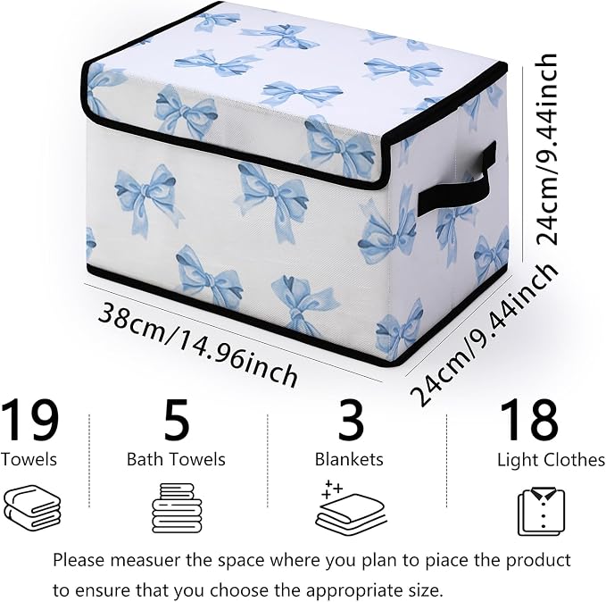 Stackable Clothes Storage Bins with Lids 3 Pack | Closet Organizers Fabric Box for Home and Office,Blanket Clothes Organizers,Under Bed Storage Containers