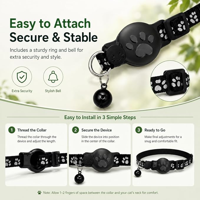 Pet Tracker,GPS Collar for Cats (Android Only) Smart tag,Waterproof Compatible with Google Find My,No Monthly Fee,Advanced Tracking Solution Smart Collar for Pet Safety Ideal Small Large Cats