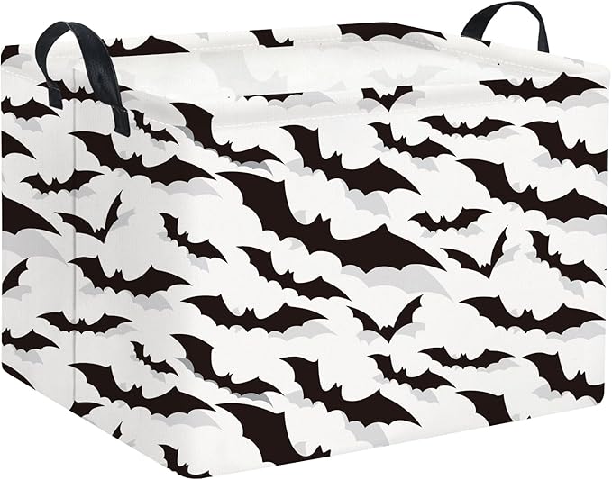 Rectangular Batman Basket Kids Storage Basket Kids Baby Nursery Basket for Boys Bat Room Decor Cute Storage Organizer Bins Bedroom(Bats)