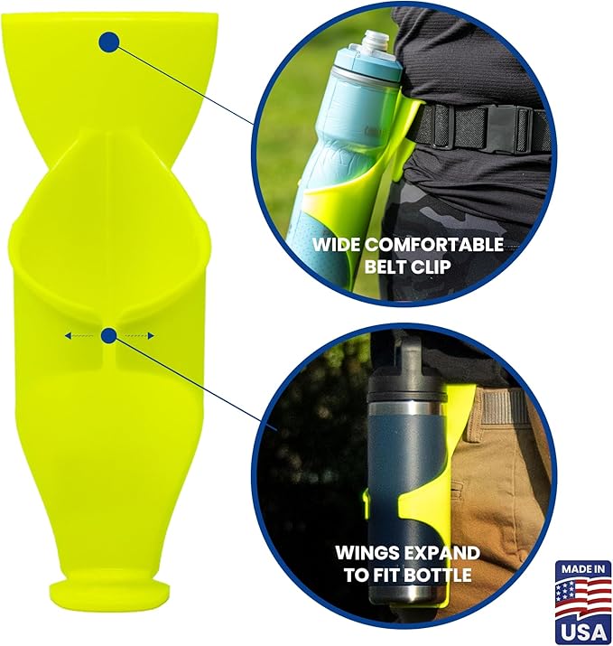 Acrobat - Water Bottle Holder - Patented Hands-Free Carrier for Portable Drink Containers - Lightweight & Durable Plastic - Accessories for Dog Walking, Hiking, Traveling, Construction - USA