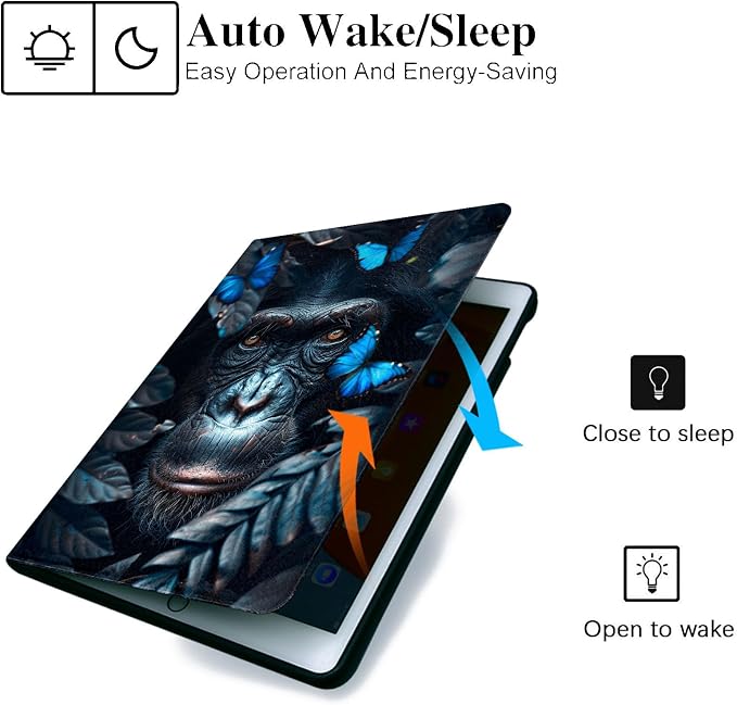 for Samsung Galaxy Tab S6 10.5 Inch 2019 Model T860/T865/T867 Tablet Case,Auto Wake/Sleep,Adjustable Stand Protective Cover - Purple Moth Moon Star