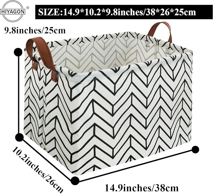 Rectangular Storage Box Basket for Baby, Kids or Pets - Fabric Collapsible Storage Bin for Organizing Toys,Nursery Basket,Clothing,Books, Gift Baskets (geometry)