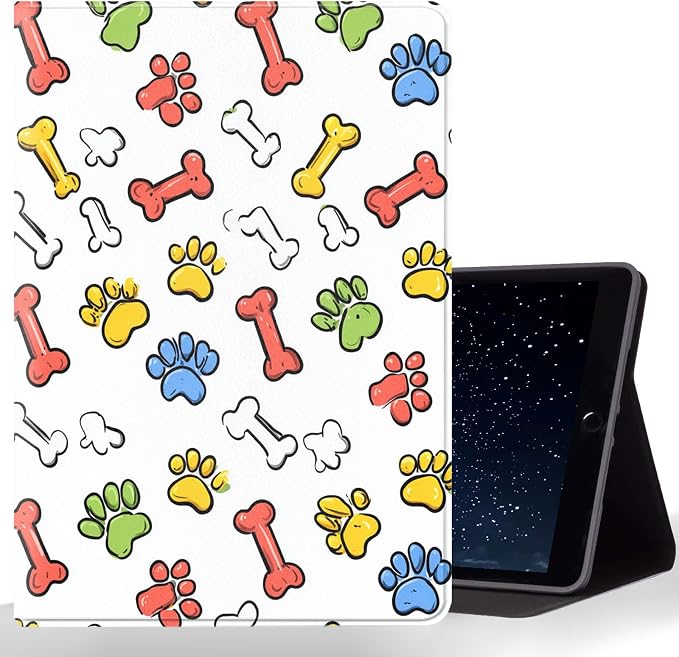 Tablet Case for iPad mini 5/4 Case 7.9 Inch 20219/2017,Shockproof Protective Cover with Stand,Auto Wake/Sleep,Pet Paw Print Bone Pattern