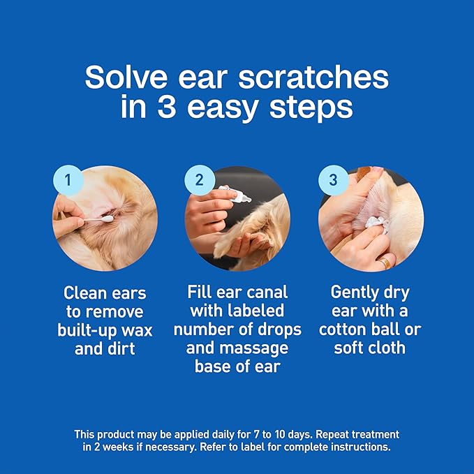 ADAMS Ear Mite Treatment for Dogs, Cats, Puppies & Kittens, Kills Ear Mites On Contact, Ear Drop Relief for Dogs and Cats Suffering from Ear Mites, Soothing Aloe and Lanolin Formula, 0.5 Fl oz