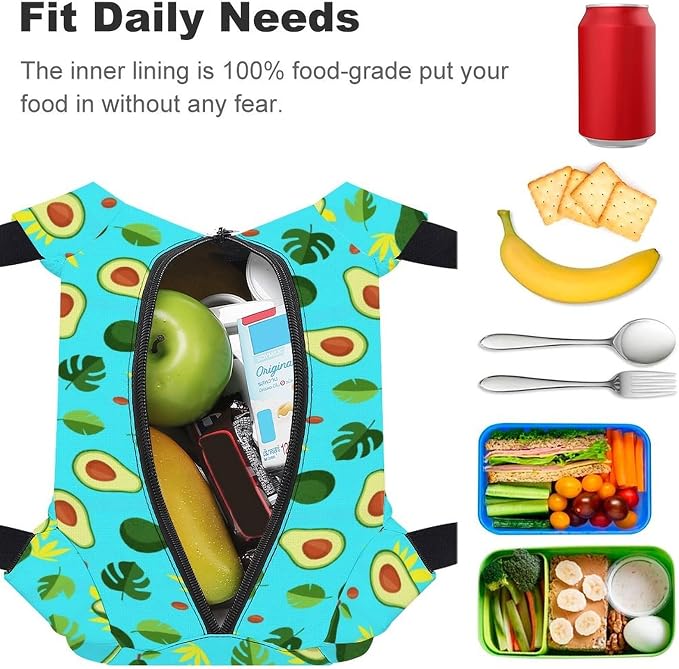 Insulated Tote Bag, Avocado Leaf Green | Lightweight Spacious Lunch Cooler Bag, Leak Proof, for Camping Office, Multi Functional Lunch Box Organizer