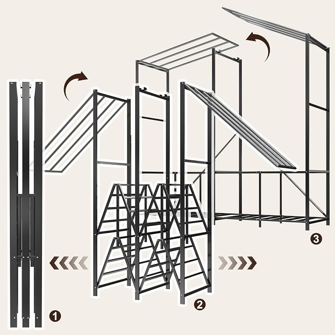 Umeiga Heavy Duty Portable Closet with Cover 1200Ibs Foldable Covered Clothes Rack for Hanging Armoire Wardrobe Closet System Freestanding Coat Storage Garment Racks 60" W x 71" H x 20" D