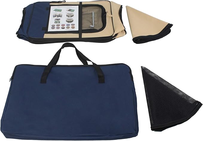 EliteField 2-Door Soft Pet Playpen for Dogs and Cats (2-Year Warranty) | 600D Fabric, Washable Floor Mat & Top Cover, Indoor/Outdoor, Carrying Bag, Ground Stakes, Zipper Locks