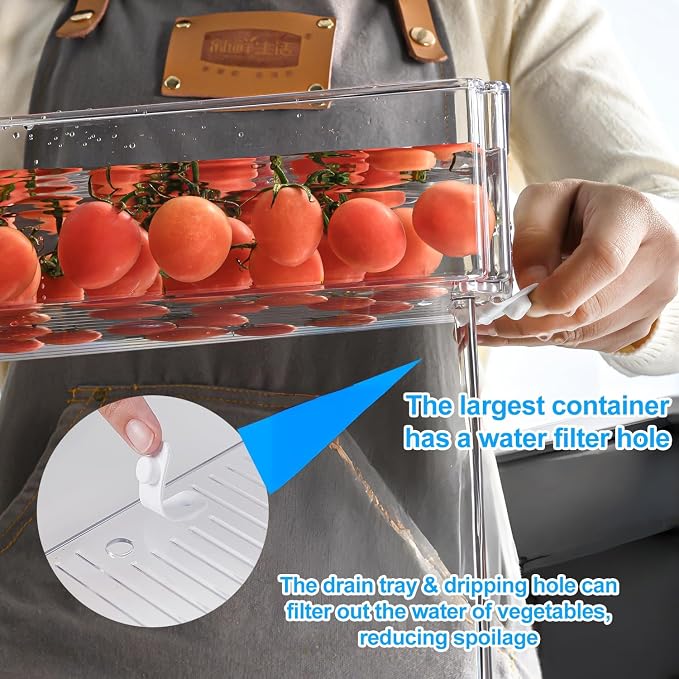 KUMD 10 Pack Food Storage Organizer Bins, Clear Stackable Containers | Organizer bins with lids for food packets, snacks, spice pouches, tea & dry goods. Fits pantry, kitchen cabinet & countertop