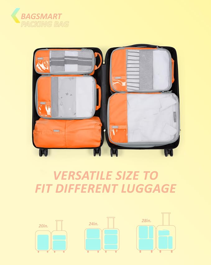 BAGSMART Compression Packing Cubes for Travel Essentials | 14 Set /6 Set /4 Set/2 Set, Lightweight, Durable