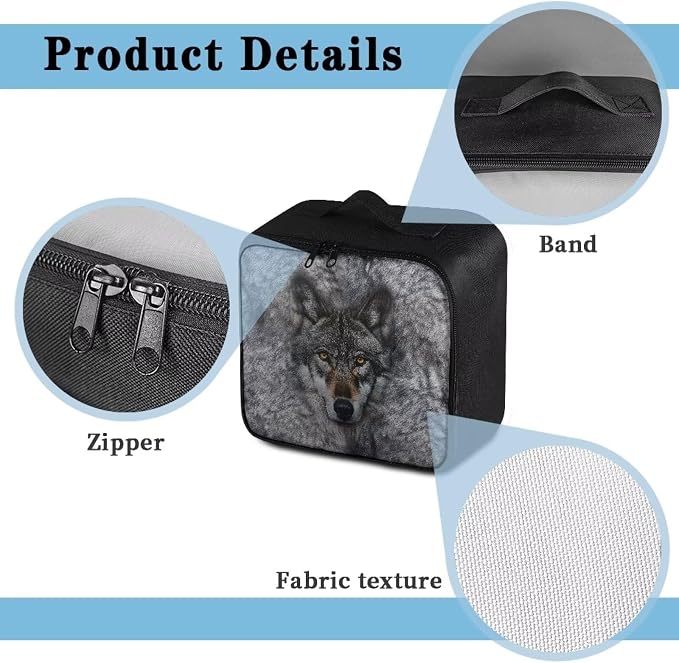 Rnyleeg Wolf First Aid Kits for Home Portable Medical Kit for Car Travel Medicine Bag Organizer for Men Medical Supplies Storage Bag with Handle