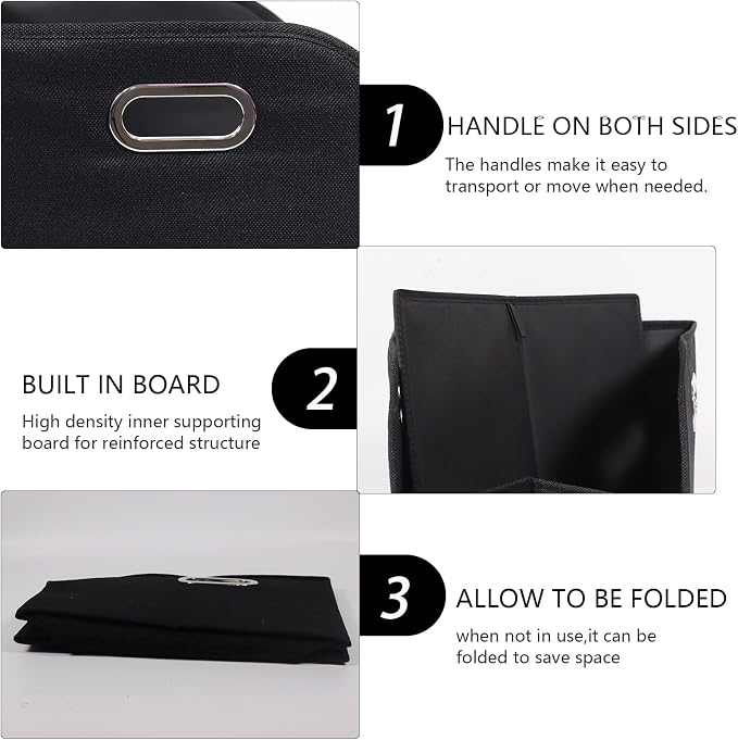 Large Dog Toy Storage Bin, Foldable Trapezoid Box with Handles | Canvas Fabric,Large Capacity, for Pet Supplies,Pet Toy Organizer Basket, Sturdy Metal Handles ,Easy Carry pet storage-Black