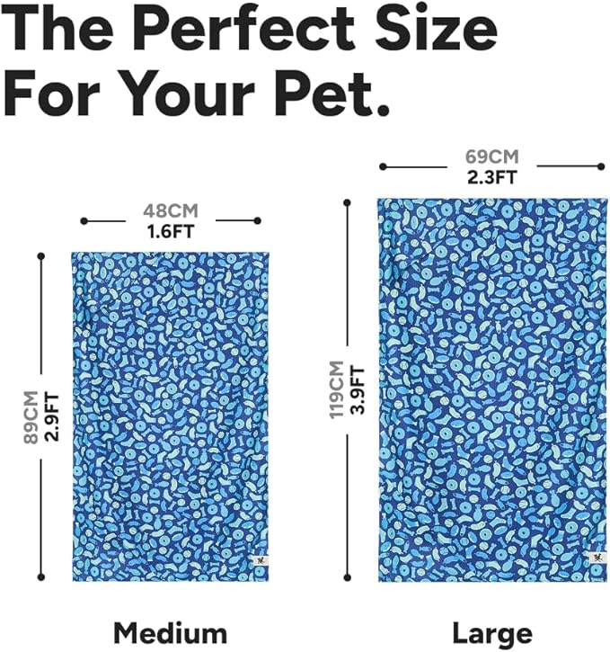 Dock & Bay Pet Towel - Super Absorbent & Quick Drying Dog Towels with Bag - 100% Recycled - A Dogs Dinner, Medium (90x50cm, 35x19)