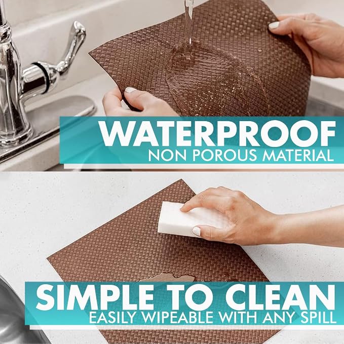 Shelf Liner, Drawer Liner & Kitchen Cabinet Liner – Thick, Waterproof Rubber – Non-Adhesive for Fridge, Closet, Pantry, Bathroom, Toolbox
