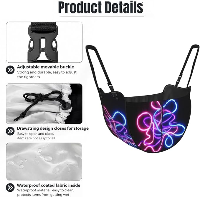 Neon Tube Car Seat Organizer-Backseat Storage Bag for Travel | Waterproof Durable. Holds Snacks Gear Essentials. Fits Most Cars.