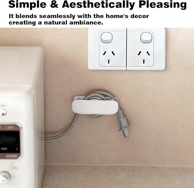 Cord Organizer for Kitchen Appliances, Cord Wrap Cord Holder Cable Organiser for Mixer, Blender, Coffee Maker, Pressure Cooker, Air Fryer （2PCS, White）