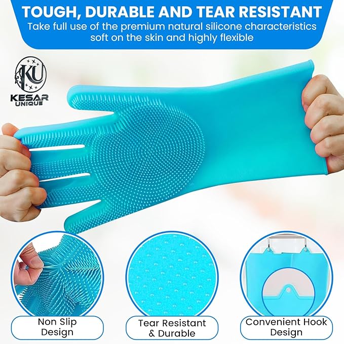 8PCS Pet Grooming & Bathing Kit for Dogs & Cats| Dog Shampoo Brush with Silicone Dog Washing Gloves,Dog Bath Brush for Deshedding,Puppy & Dog Bathing Supplies|Dog Washing Brush