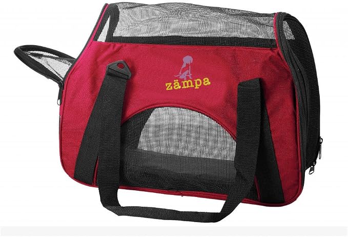 ZAMPA Soft Side Pet Travel Carrier TSA Approved, Under Seat Compatibility, airline approved for Large Cats, Medium Puppys, Small Dogs, 2 Openings, W/Shoulder Strap.