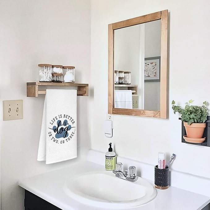 Dog Themed Gifts Kitchen Towels 16'24', Dogs Mom Gifts for Women, Dog Decorations for The Home, House Warming Gift New Home, Paw Prints Kitchen Tea Hand Towels