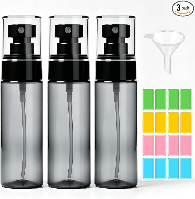 3 Pack Small Spray Bottle 2oz / 60ml, Fine Mist Mini Water Spray Bottles | Leak Proof, Travel Size, Ideal for Toner, Hair Care, Watering Plants & Cleaning