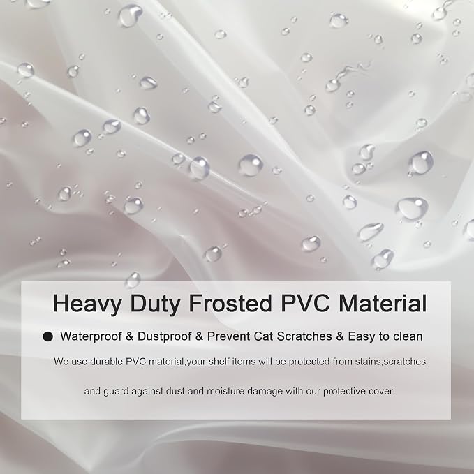 Utility Cart Cover Frosted PVC 10 Drawer Cart Cover with Zipper Access | Semi-transparent frosted PVC, roll-up panel, top buckle straps, dual zippers, inner fastening straps, dust protection