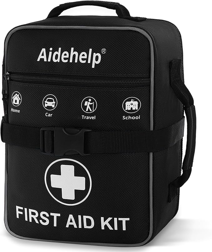 520 Pieces Premium First Aid Kit - Large Emergency Medical Kit for Survival, Car, Home, Travel, Camping, Backpack, Hiking, School (Black)