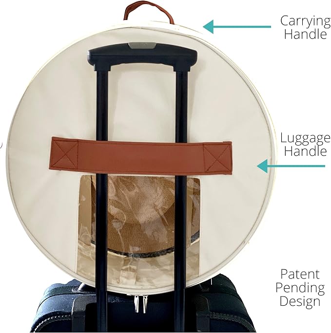 Hat Storage Box | Stuffed Animal Toy Storage | Stackable Round Pop-up Container | Travel Hat Boxes for Women & Men | Closet Organizer w Lid | Dust Cover Cowboy Sun Beach Hats (Ivory, 1 Pack)