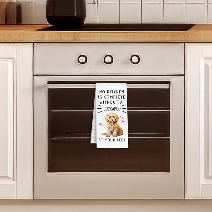 Funny Cockapoo Hand Towels for Kitchen Home Bathroom Decor, A Kitchen is Not Complete Without A Cockapoo Dish Towel, Dog Lovers Gift, 16×24 Inch