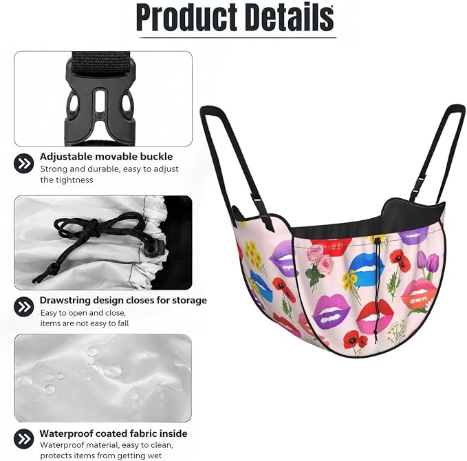 Lip Flower Car Seat Organizer-Backseat Storage Bag for Travel | Waterproof Durable. Holds Snacks Gear Essentials. Fits Most Cars.