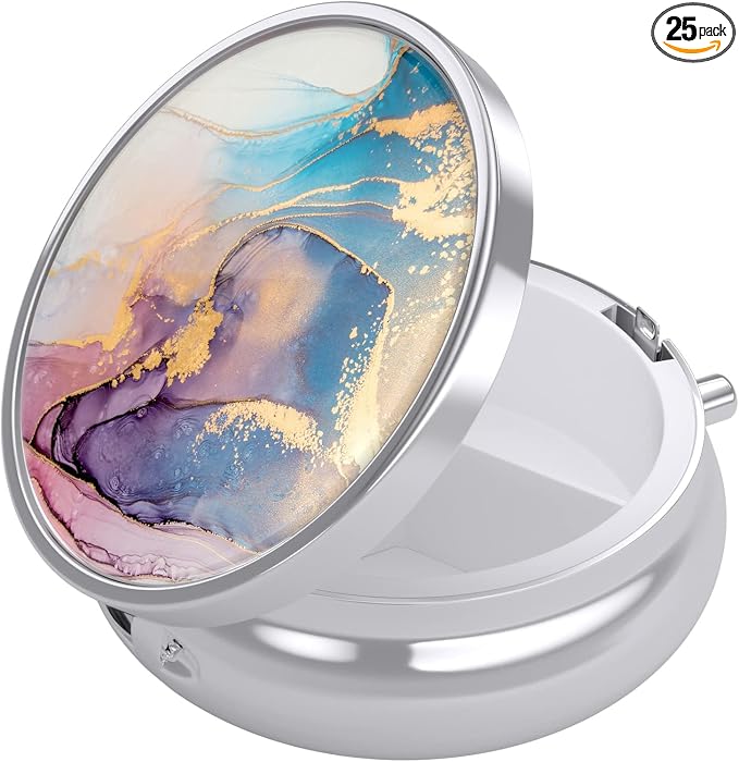 Pill Box, Small Pill Case for Purse & Pocket, Travel Medicine Organizer | Cute Travel Medicine Organizer, Portable Medicine Container Holder to Hold Vitamins, Medication, Fish Oil & Supplement