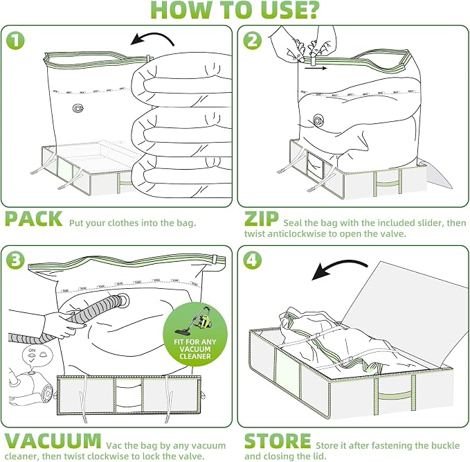 TAILI Under Bed Comforters Storage Container, Save 80% Space, Large Capacity Foldable Under Bed Storage Box for Quilts Pillow Blankets Linen, , 41" x 17.7" x 6", Jumbo Comforters Vacuum Storage Bag