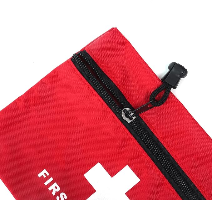 Red First Aid Bag Empty First Aid Kit Empty Waterproof First Aid Pouch Small Mini for First Aid Kits Pack Emergency Hiking Backpacking Camping Travel Car Cycling (Red, 6x4.3Inch)