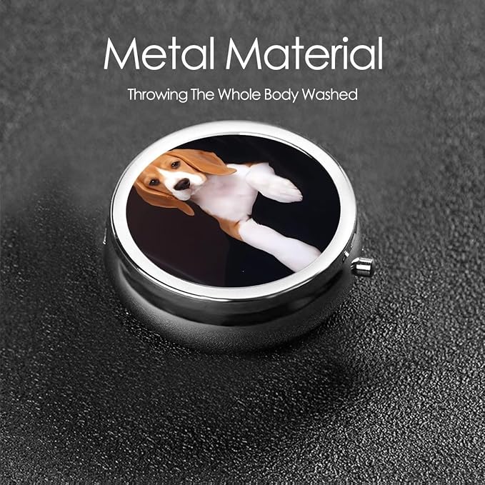Lovely Pet Dog 3 Compartment Medicine Pill Case, Printed Travel Pill Box for Purse & Pocket, Cute Portable Pill Organizer Box Medicine Vitamin Holder Organizer