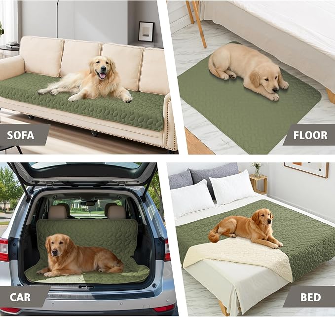 Ameritex Pet Bed Cover Dog Bed Blanket for Sofa and Furniture Waterproof New Pattern Design (68x82 Inch, Green)