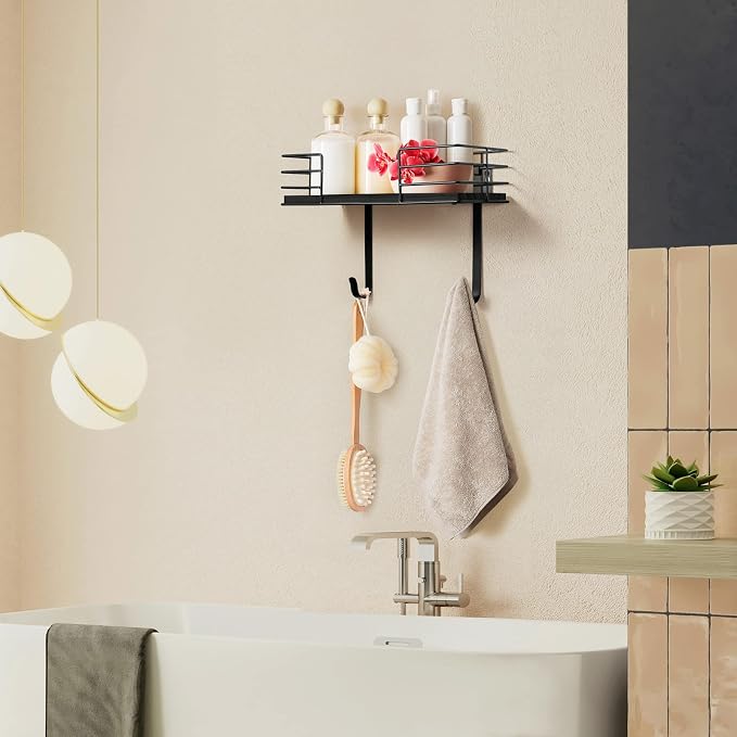 Ironing Board Holder Wall Mount, Metal Ironing Board Hanger with Shelf Laundry Room Decor and Accessories Iron Holder for Laundry, Fits T-Leg Ironing Board, Industrial Decor, Black